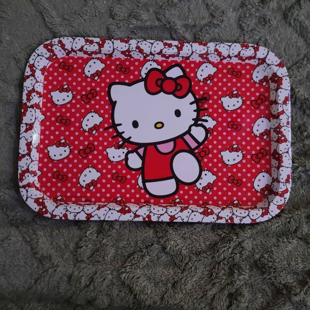 Hello Kitty Metal Tray Sanrio L.13.5"xW.9.25" super cute Tin Hello Kitty
